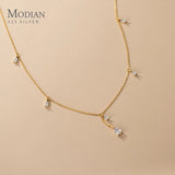 925 Silver CZ Water Drop Necklace Chain for Women Wedding Jewelry