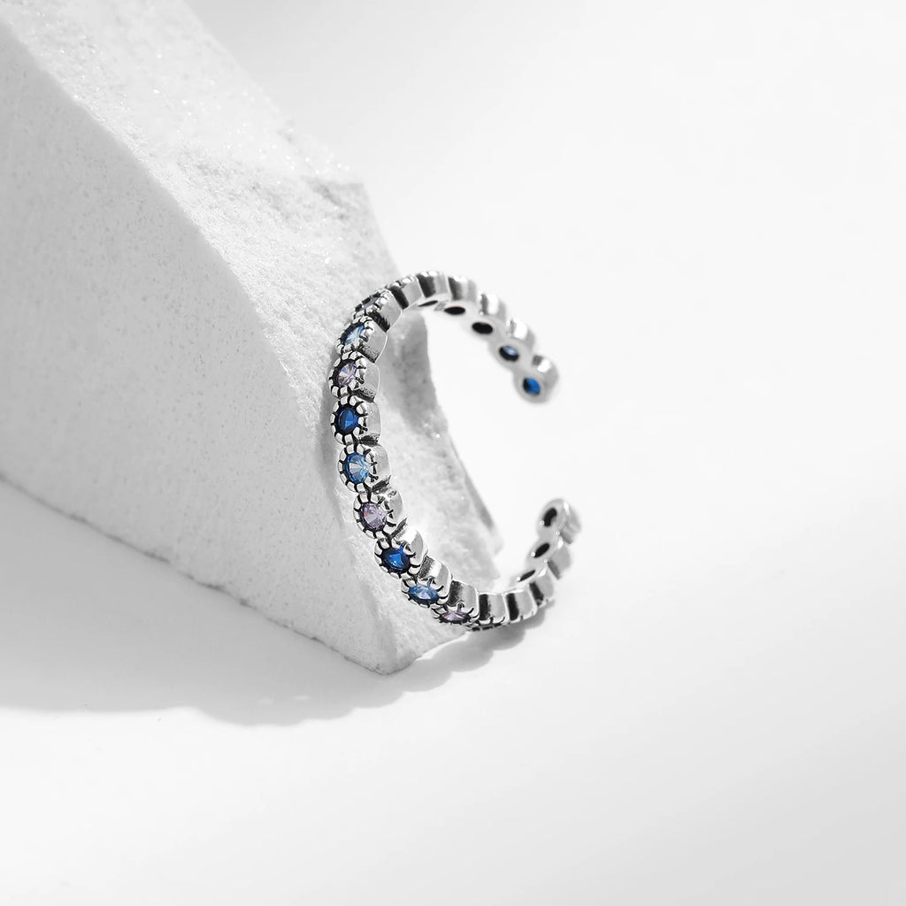 925 Silver Vintage Round Zirconia Ring for Women