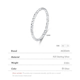925 Silver Sparkling Wavy Stackable Charm Ring Platinum Plated