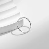 925 Silver Sparkling Wavy Stackable Charm Ring Platinum Plated
