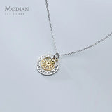 925 Sterling Silver Adjustable Link Chain Necklace with Stars Sun Pendant