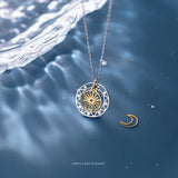 925 Sterling Silver Adjustable Link Chain Necklace with Stars Sun Pendant