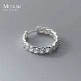 925 Silver Big Link Lock Chain Ear Buckles Geometric Earrings Gift