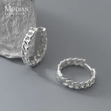 925 Silver Big Link Lock Chain Ear Buckles Geometric Earrings Gift