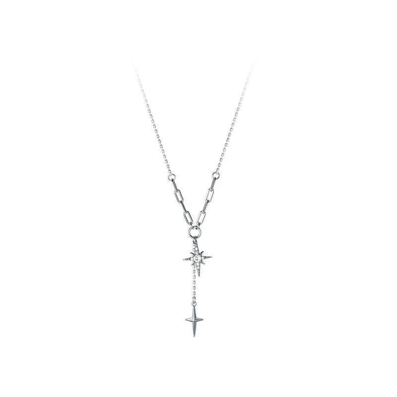 Sterling Silver Twinkling Stars Pendant Necklace for Women