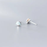 Tiny Shell Stud Earring 925 Sterling Silver Animal Ear Pin