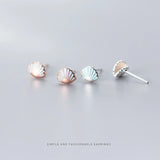 Tiny Shell Stud Earring 925 Sterling Silver Animal Ear Pin