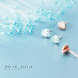 Tiny Shell Stud Earring 925 Sterling Silver Animal Ear Pin