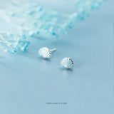 Tiny Shell Stud Earring 925 Sterling Silver Animal Ear Pin