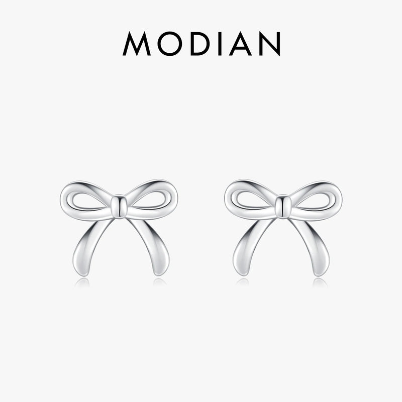 Sterling Silver Bowknot Earrings for Women