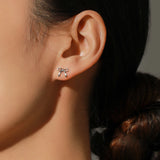 Sterling Silver Bowknot Earrings for Women