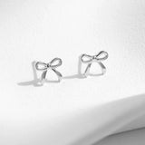 Sterling Silver Bowknot Earrings for Women