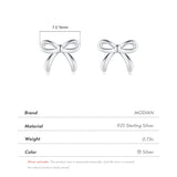 Sterling Silver Bowknot Earrings for Women