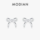Sterling Silver Bowknot Earrings for Women