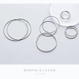 925 Silver Hoop Earrings Classic Round Charm Collection Big Women's Jewelry