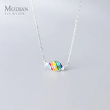 Colorful Enamel Candy Pendant Necklace 925 Sterling Silver Fine Jewelry