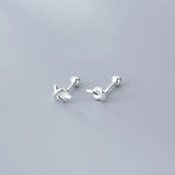 Tiny Knot Stud Earring 925 Sterling Silver Geometric Ear Studs