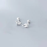 Tiny Knot Stud Earring 925 Sterling Silver Geometric Ear Studs