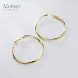 925 Sterling Silver Irregular Big Hoop Earrings for Women