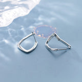 925 Silver Irregular Hoop Earrings for Women