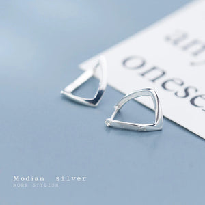 925 Silver Irregular Hoop Earrings for Women