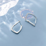 925 Silver Irregular Hoop Earrings for Women