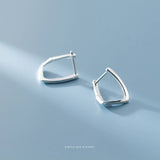 925 Silver Irregular Hoop Earrings for Women