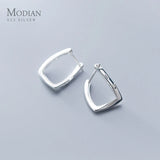925 Silver Irregular Hoop Earrings for Women