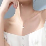 925 Sterling Silver Geometric Round Pendant Necklace for Women