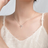 Zircon Stars Moon Planet Pendant Necklace 925 Sterling Silver