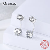925 Silver CZ Ear Jacket for Women Wedding Crystal Jewelry