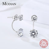 925 Silver CZ Ear Jacket for Women Wedding Crystal Jewelry