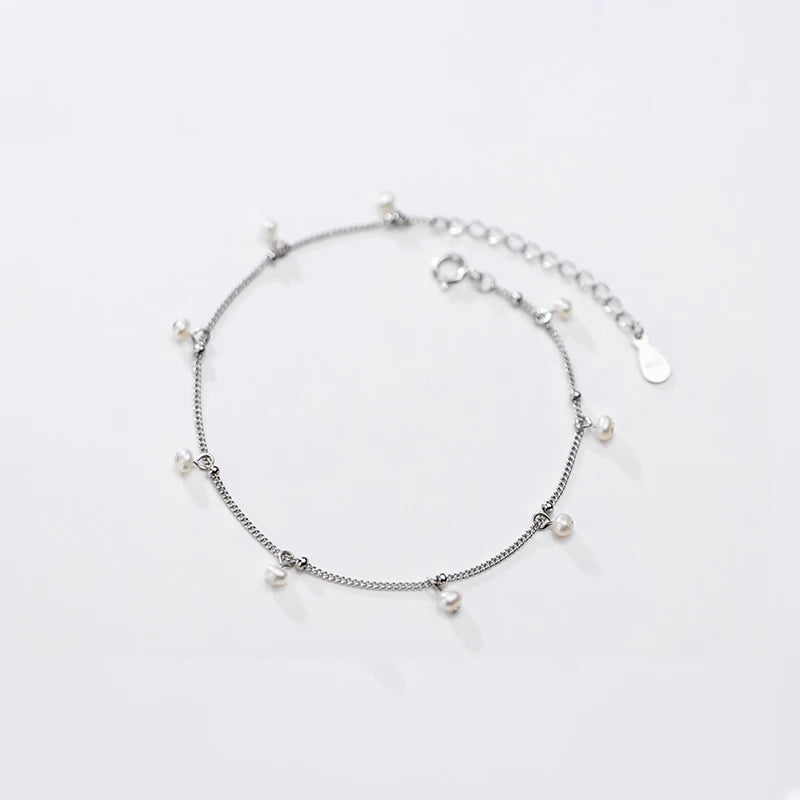 Natural Pearl Bracelet Sterling Silver Charm Pendant for Women