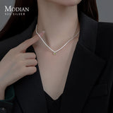 925 Silver Olive Green CZ Choker Necklace Pendant Chain