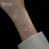 925 Silver Galaxy Stars CZ Chain Bracelet Women Jewelry
