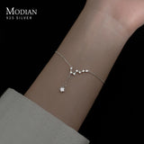 925 Silver Galaxy Stars CZ Chain Bracelet Women Jewelry