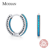 925 Sterling Silver Turquoise Hoop Earrings Vintage Style Women Girls Jewelry