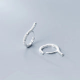 925 Sterling Silver Geometric Curve Hoop Earrings for Women Wedding Jewelry