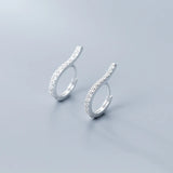 925 Sterling Silver Geometric Curve Hoop Earrings for Women Wedding Jewelry