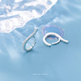 925 Sterling Silver Geometric Curve Hoop Earrings for Women Wedding Jewelry