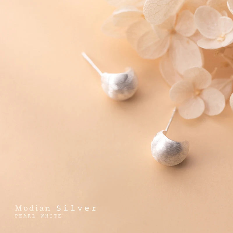 925 Silver Geometric Camber Stud Earring for Women