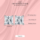 925 Silver Square CZ Stud Earrings for Women