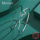 Snake Bracelet 925 Sterling Silver Adjustable Zirconia Bangle