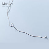 Minimalist Long Sweater Chain Necklace 925 Sterling Silver Necklaces For Women