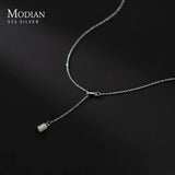 925 Sterling Silver Thin Necklace with Cylindrical Pendant Chain