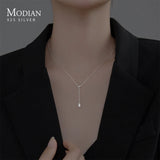 925 Sterling Silver Thin Necklace with Cylindrical Pendant Chain