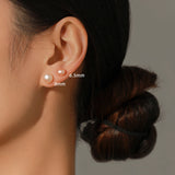 Freshwater Pearls Stud Earrings 925 Sterling Silver Classic Women's Jewelry