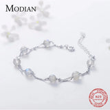 Moonlight Crystal Bracelet 925 Silver Bangle