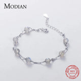 Moonlight Crystal Bracelet 925 Silver Bangle