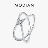 925 Silver Geometric Cross Ring For Women Fine Jewelry Anillo